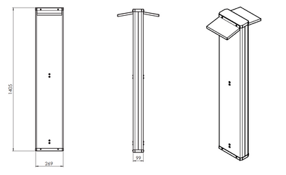 Latauslaitteen tolppa 60mm putkeen