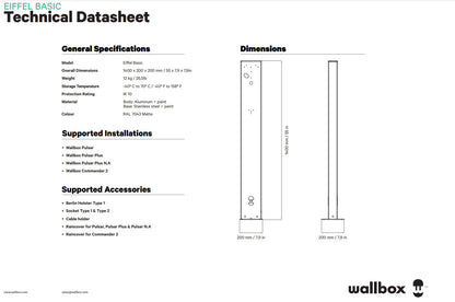 Wallbox Eiffel Basic, latausaseman jalusta